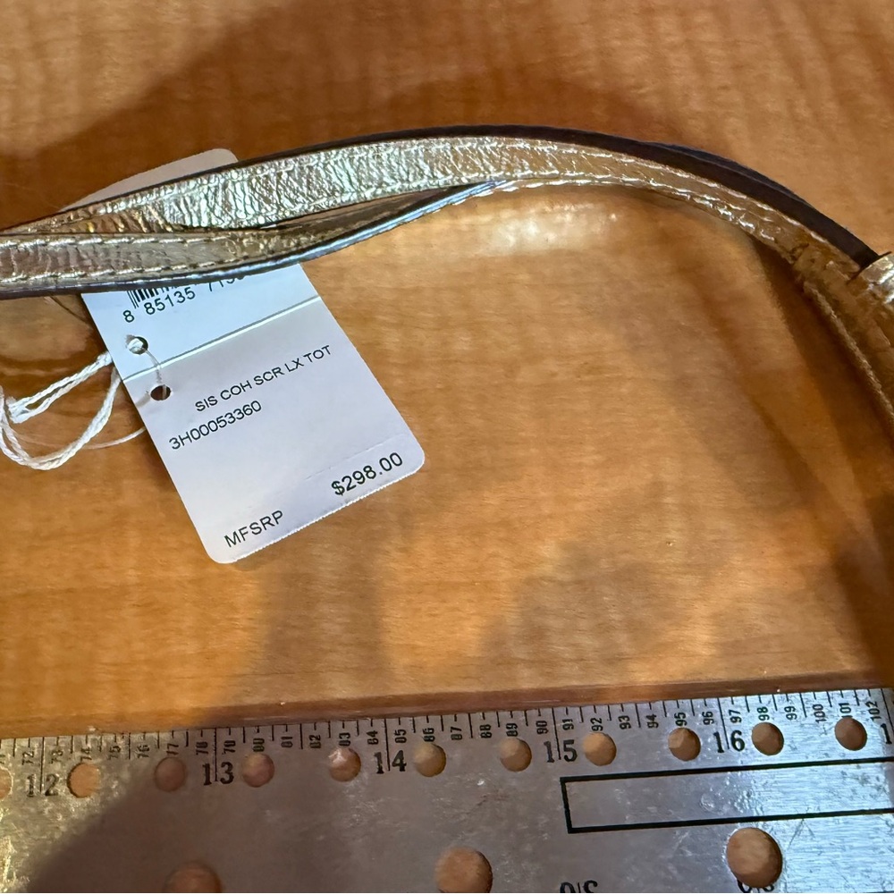 Coach New York Script Blue and Gold Shoulder Bag with Heart Accents Set of 2 - Picture 7 of 12